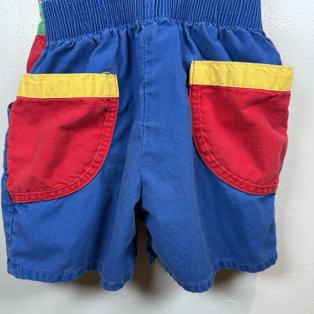 Osh Kosh B’Gosh Vintage Primary Colors Shortalls Size 3T Made In USA